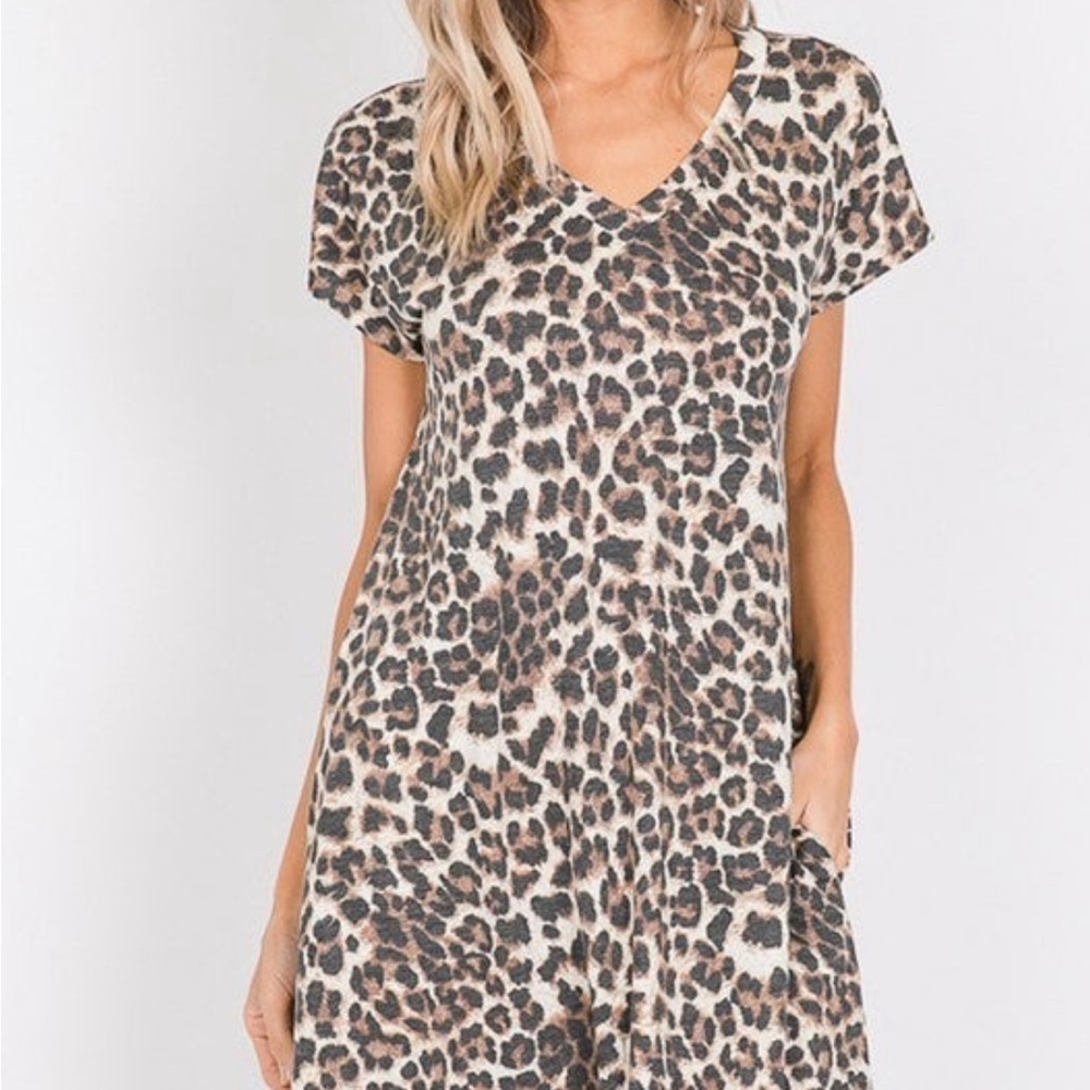 HEIMISH USA Brown Leopard Print Dress, XL